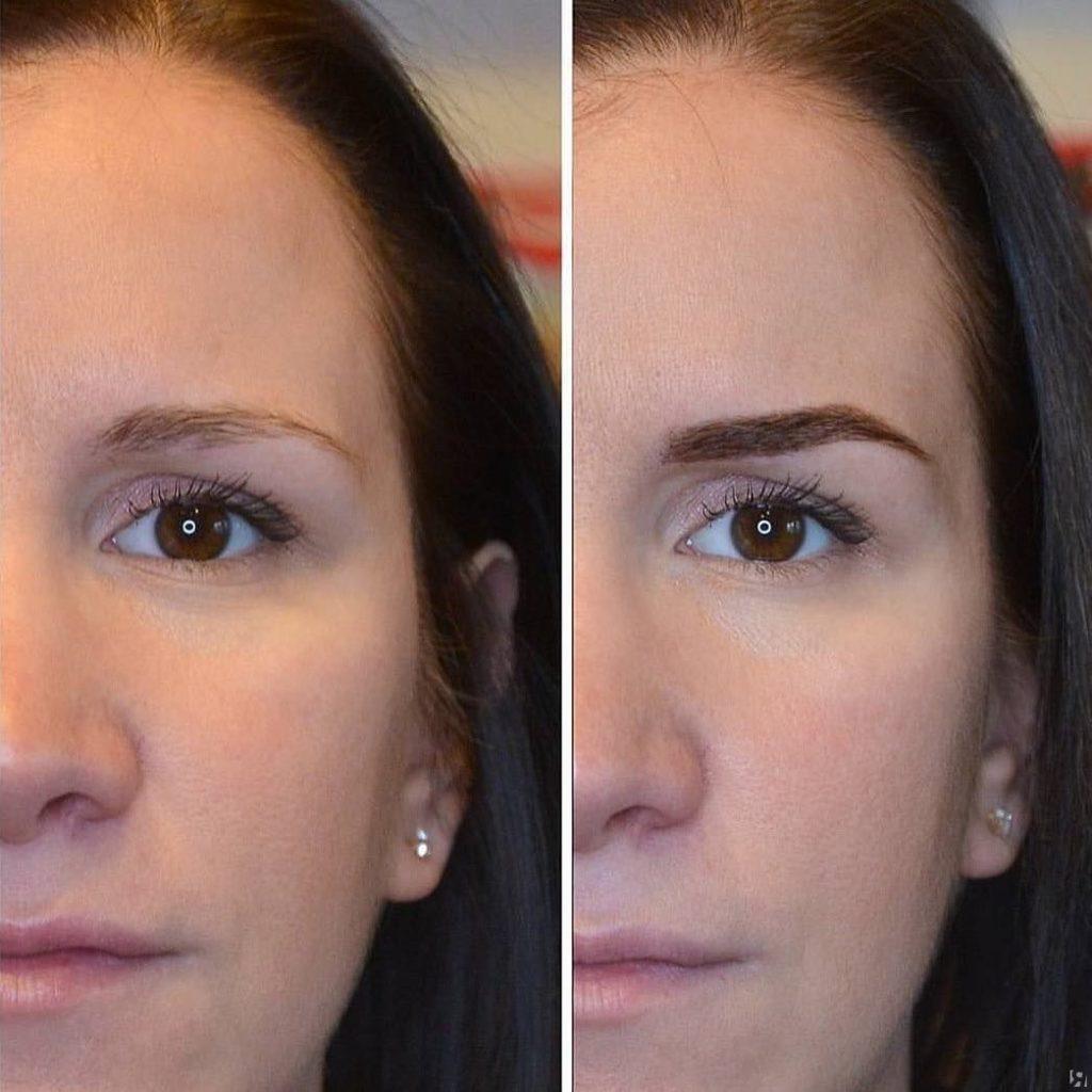 Окрашенные брови краской до и после фото