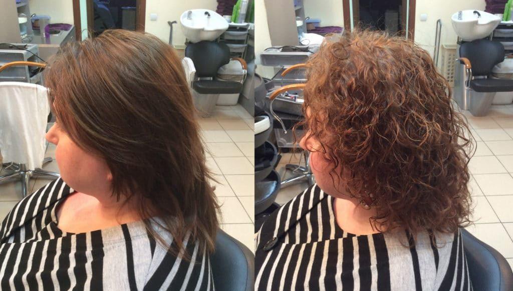 Легкая химия на средние волосы фото до и после с челкой